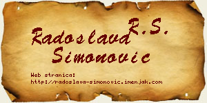 Radoslava Simonović vizit kartica